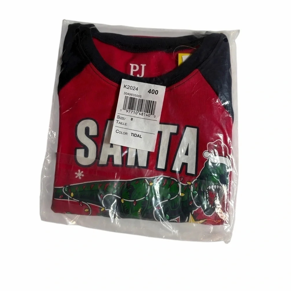 Bundle Kids Christmas Pajama Tops (3) | Holiday Dino & Plaid Long Sleeve Shirts